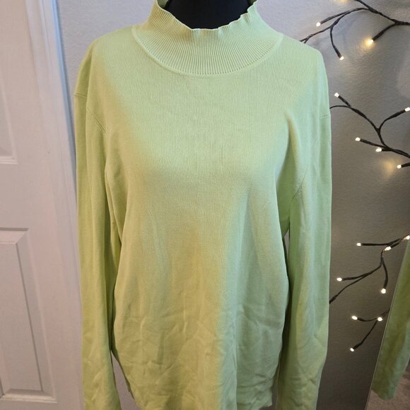 Chico's Lime Green Sweater - Size 3 - EUC - Picture 1 of 3